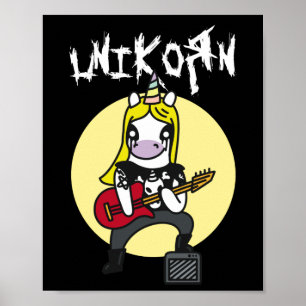 Funny Heavy Metal Unicorn Poster