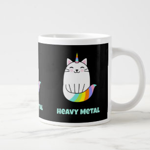 Funny heavy metal unicorn rainbow cat  coffee mug