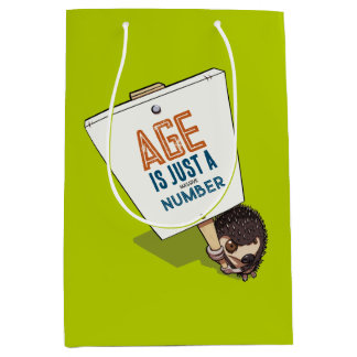 Funny Hedgehog Age Is Just A (Massive) Number Medium Gift Bag