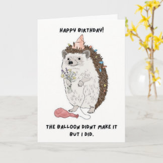 Funny Hedgehog Birthday Card