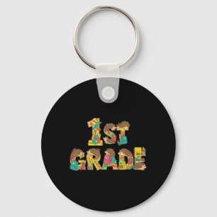 Funny Hedgehog First Grade Back to School Kids Key Ring