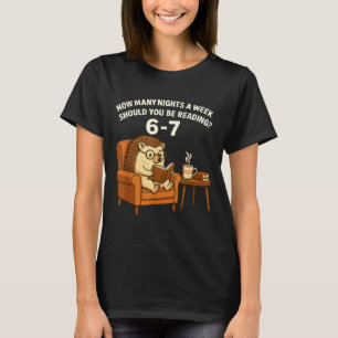 Funny Hedgehog Reading Book 67 Six Seven Meme T-Shirt