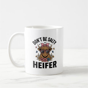 Funny Heifer Cow Floral Butterfly Vintage Design_1 Coffee Mug