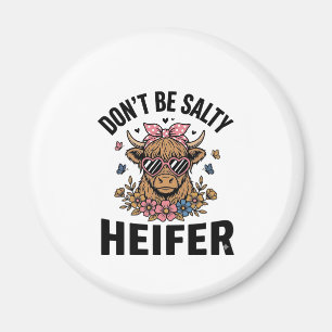 Funny Heifer Cow Floral Butterfly Vintage Design_1 Magnet