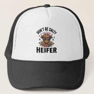 Funny Heifer Cow Floral Butterfly Vintage Design_1 Trucker Hat