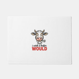 Funny Heifer Cow Vintage Engraving Shirt Design_1 Doormat
