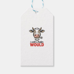 Funny Heifer Cow Vintage Engraving Shirt Design_1 Gift Tags