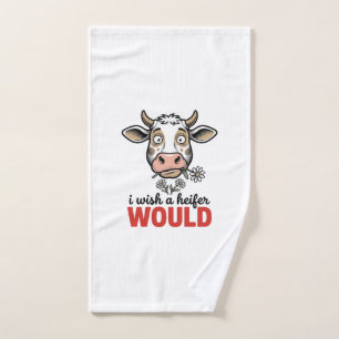 Funny Heifer Cow Vintage Engraving Shirt Design_1 Hand Towel