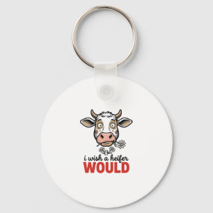Funny Heifer Cow Vintage Engraving Shirt Design_1 Key Ring