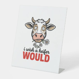 Funny Heifer Cow Vintage Engraving Shirt Design_1 Pedestal Sign