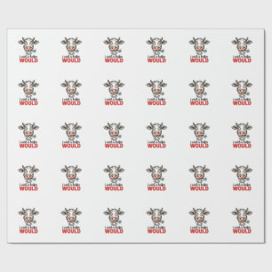 Funny Heifer Cow Vintage Engraving Shirt Design_1 Wrapping Paper