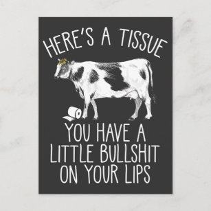 Funny Heifer Crybaby Cow Farmer Bull Softie Postcard