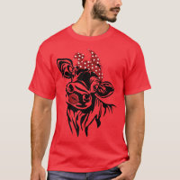 Funny Heifer Red Bandana Kiss Calf Head Cattle Far