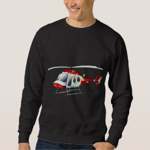 Funny Helicopter Lover Xmas Santa Hat Helicopter C Sweatshirt