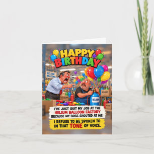 Funny helium balloon birthday card