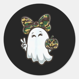 Funny Hello Hunting Season Halloween Camouflage Ca Classic Round Sticker
