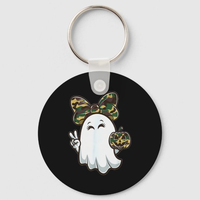 Funny Hello Hunting Season Halloween Camouflage Ca Key Ring (Front)