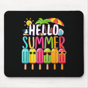 Funny Hello Summer Vacation Popsicle Ice Lolly Ice Mouse Pad