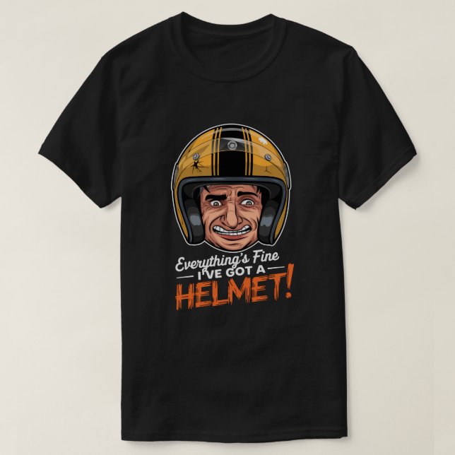 Funny Helmet Motorbike | Safety Mind T-Shirt (Design Front)