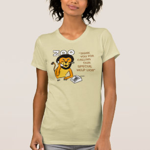 Funny Help-Lion in a Zoo Cartoon T-Shirt