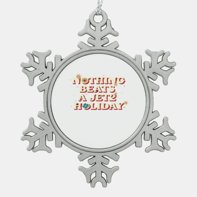 Funny Help Snowflake Pewter Christmas Ornament (Front)