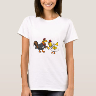 Funny Hen Bride and Rooster Groom Wedding T-Shirt