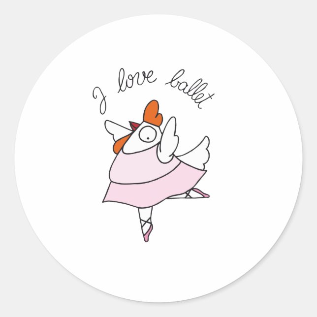 funny hen classic round sticker (Front)