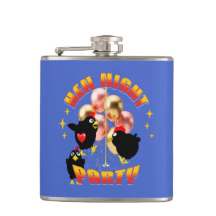Funny Hen Night Party Chickens Design Hip Flask