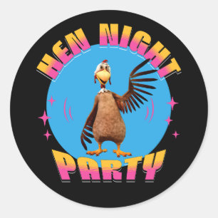 Funny Hens Night Chicken Party Humour Classic Round Sticker