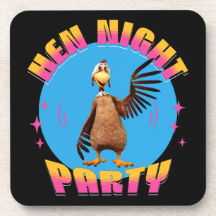 Funny Hens Night Chicken Party Humour Coaster