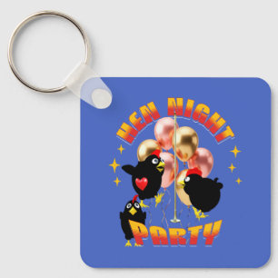 Funny Hens Night Chicken Party Humour Key Ring