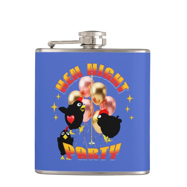 Funny Hens Night Party Funny Chicken  Hip Flask (Front)