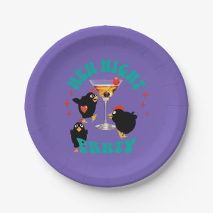 Funny Hens Night Party Funny Chicken  Paper Plate