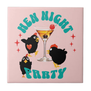 Funny Hens Night Party Funny Chicken Tile