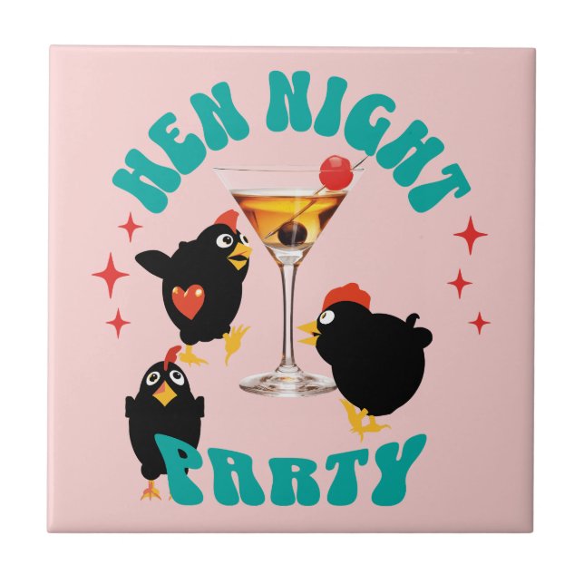 Funny Hens Night Party Funny Chicken  Tile (Front)