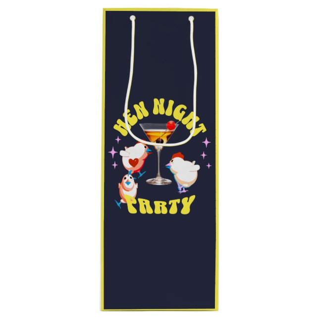 Funny Hens Night Party Funny Chicken  Wine Gift Bag (Front)