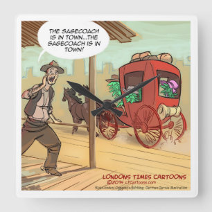 Funny Herbal Sage Coach Is In Town Wall Clock