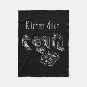 Funny Herbalist Kitchen Witch Halloween Cooking Ch Fleece Blanket