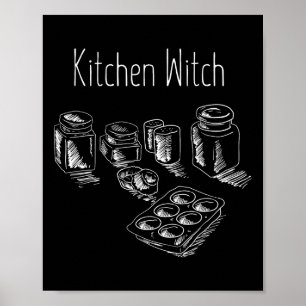 Funny Herbalist Kitchen Witch Halloween Cooking Ch Poster