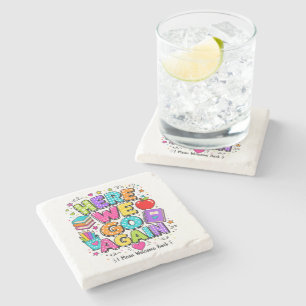 Funny Here We Go Again I Mean Back to School Stone Coaster
