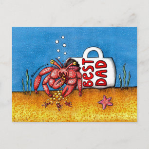Funny Hermit Crab Father's Day Best Dad Postcard