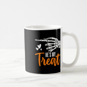 Funny He's My Treat Skeleton Hand Matching Couples Coffee Mug