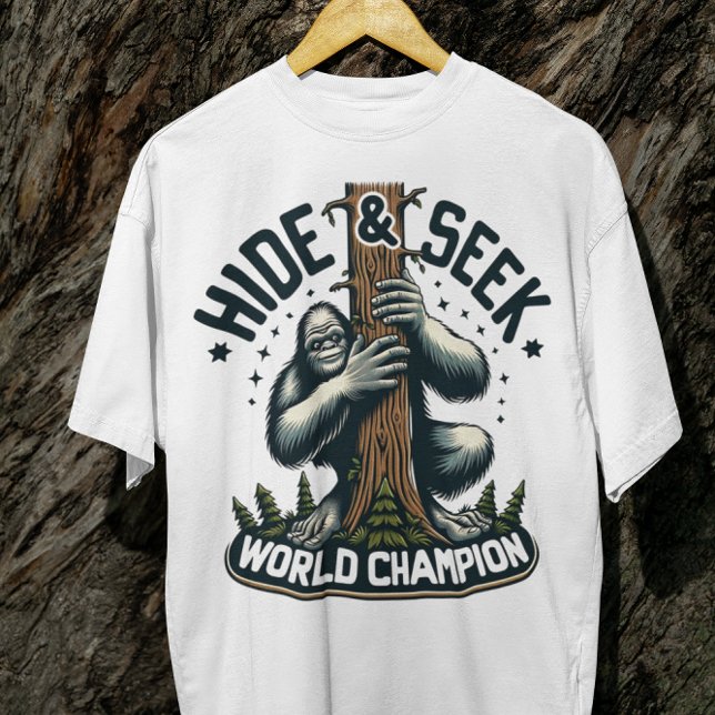 Funny Hide & Seek World Champion Bigfoot T-Shirt (Creator Uploaded)