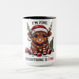 Funny Highland Cow Christmas Mug
