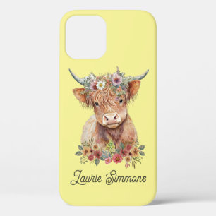 Funny Highland Cow Design Customisable Durable iPhone 12 Case