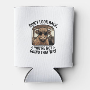Funny Highland Cow Don’t Look Back Retro Can Cooler