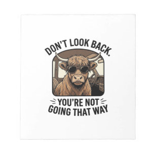 Funny Highland Cow Don’t Look Back Retro Notepad