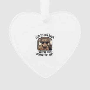 Funny Highland Cow Don’t Look Back Retro Ornament