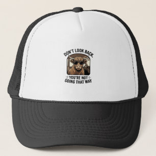 Funny Highland Cow Don’t Look Back Retro Trucker Hat