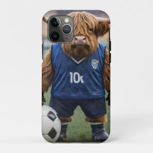 Funny Highland Cow Dressed For Soccer, Case-Mate iPhone Case
